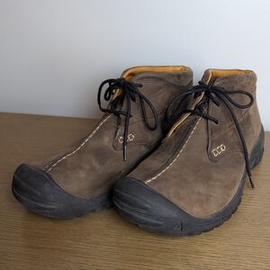 Keen Women's Size 9 Boston III Brown Leather Hiking Rubber Toe Lace Up Shoes